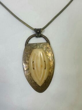 Marjorie Baer SF Abstract Modernist Metal Art Handmade Pendant Necklace